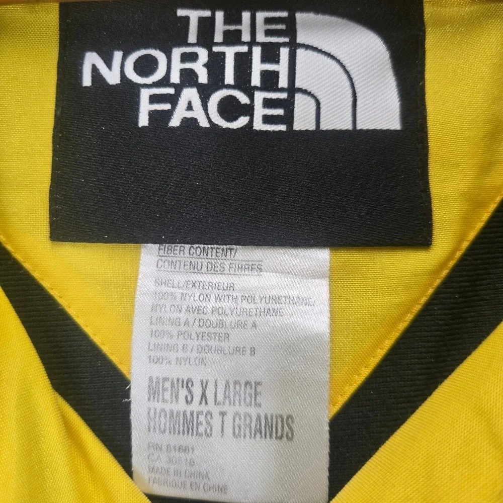 The North Face Ski Jacket Extreme Gear XL Yellow Black Vintage Hooded Coat Mens